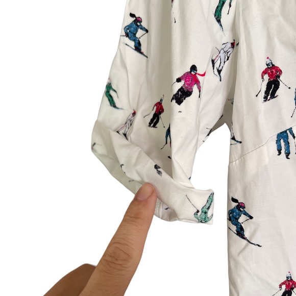 1901 Ski Button Down Modified to‎ Be Cropped Short Sleeve Button Down - Picture 2 of 7